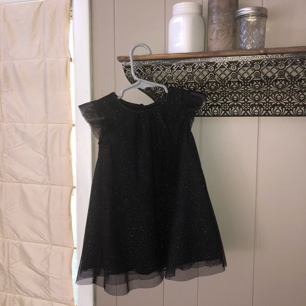 Toddler Girls Black Sparkly Holiday Dress 🖤🌲❄️